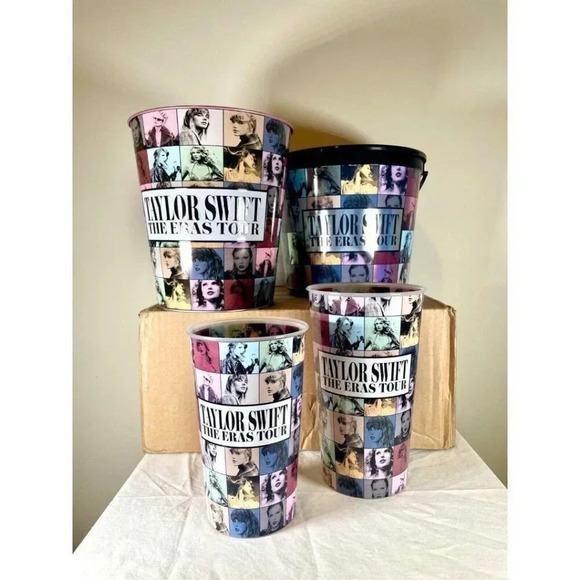 Taylor Swift Other - Taylor Swift The Eras Tour Movie Popcorn Bucket Cup Bundle AMC Set Of 4 IN HAND